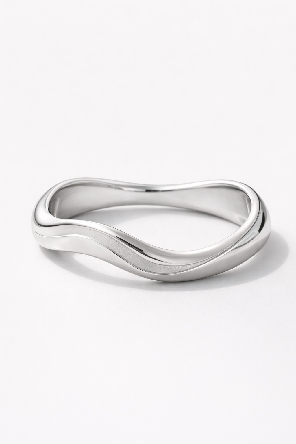 Bague alliance vague, argent