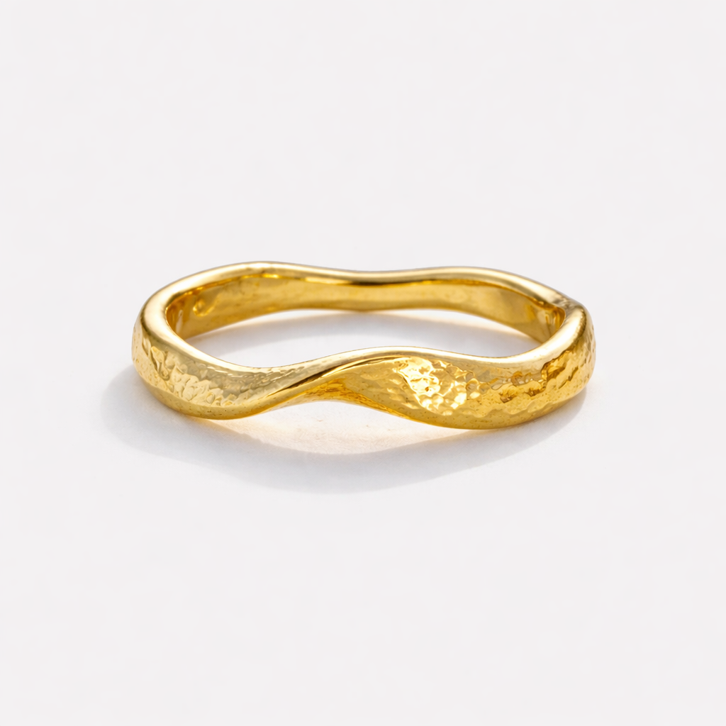 Bague alliance vague, or