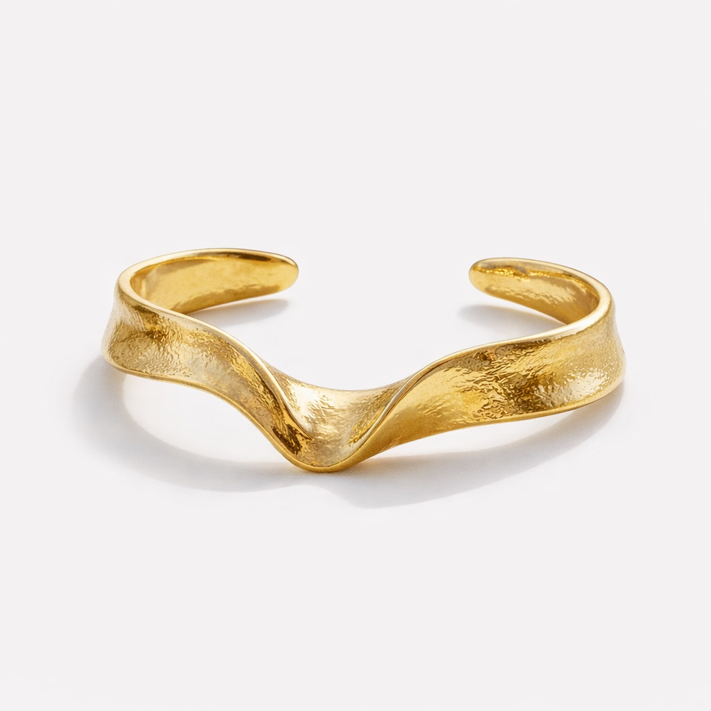 Bracelet manchette or torsadé fin